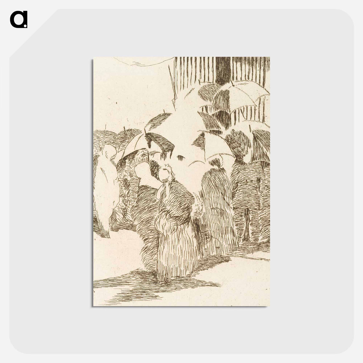 アートポストカード-Line in front of the butcher's - エドゥアール マネ Postcard.