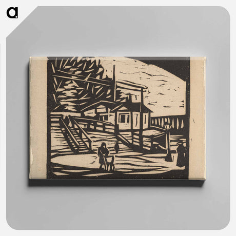 アートパネル-Shed on the Bank of the Elbe - エルンスト ルートヴィヒ キルヒナー Canvas.