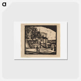 アートポストカード-Shed on the Bank of the Elbe - エルンスト ルートヴィヒ キルヒナー Postcard.