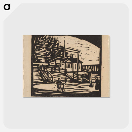 アートポストカード-Shed on the Bank of the Elbe - エルンスト ルートヴィヒ キルヒナー Postcard.