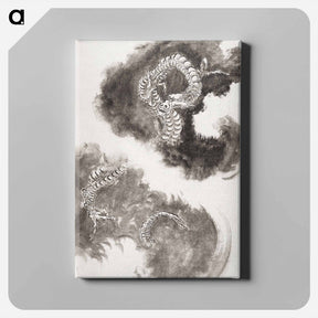 アートパネル-Katsushika Hokusai’s Japanese dragons, Album of Sketches - 葛飾 北斎 Canvas.