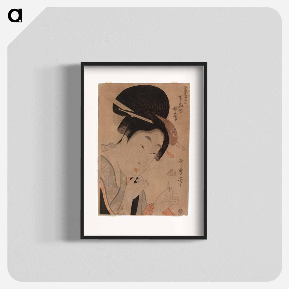 Geisha pujottamassa lankaa silmäneulaan - 喜多川 歌麿 Poster.