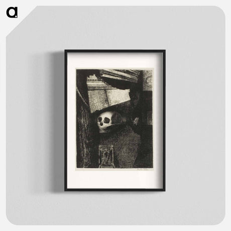アートポスター-Through an Opening in the Wall, a Skull Appeared - オディロン ルドン Poster.