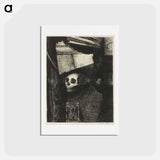 アートポストカード-Through an Opening in the Wall, a Skull Appeared - オディロン ルドン Postcard.