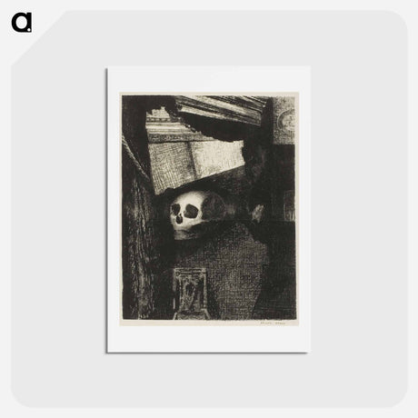 アートポストカード-Through an Opening in the Wall, a Skull Appeared - オディロン ルドン Postcard.