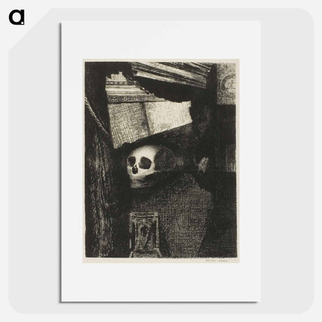 アートポスター-Through an Opening in the Wall, a Skull Appeared - オディロン ルドン Poster.