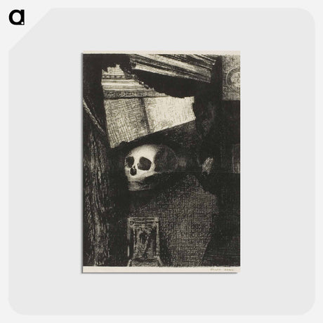 アートポストカード-Through an Opening in the Wall, a Skull Appeared - オディロン ルドン Postcard.