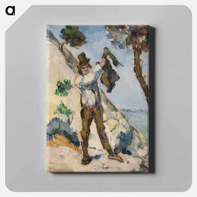 アートパネル-Man with a Vest - ポール セザンヌ Canvas.