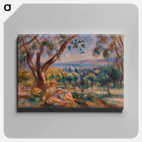 アートパネル-Landscape with Figures, near Cagnes - ピエール オーギュスト ルノワール Canvas.