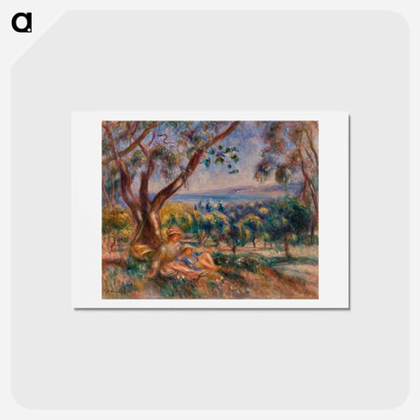 アートポストカード-Landscape with Figures, near Cagnes - ピエール オーギュスト ルノワール Postcard.