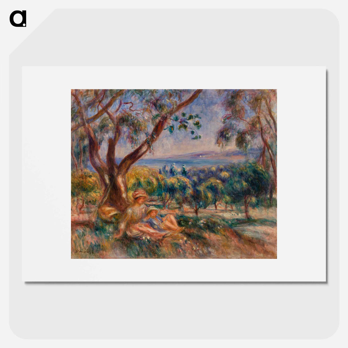 Landscape with Figures, near Cagnes - ピエール オーギュスト ルノワール Poster.