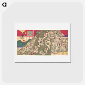 アートポストカード-View of the Descent from a Mountain by Many from Pilgrimage to Mt. Fuji
 - 歌川 広重 Postcard.