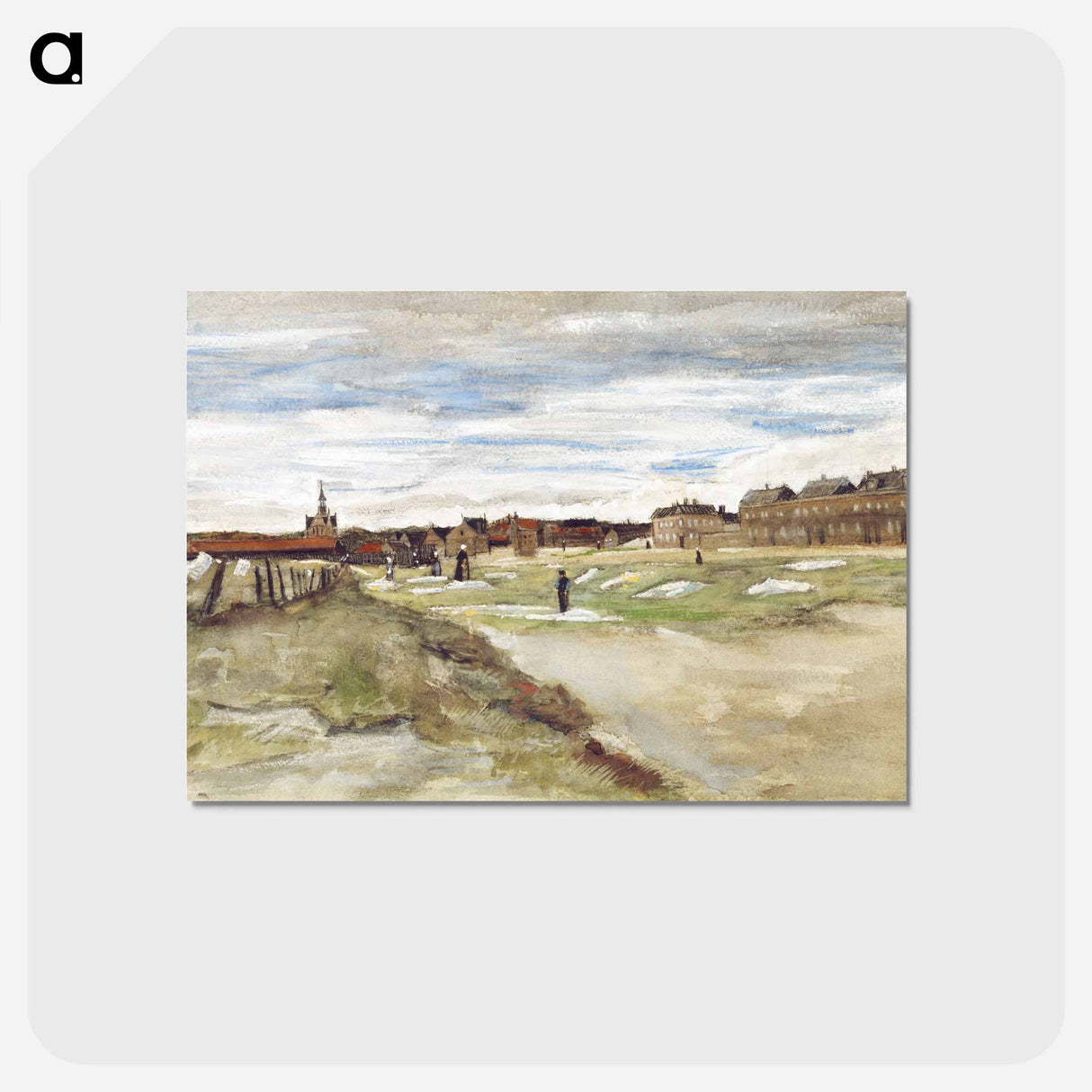 アートポストカード-Bleaching Ground at Scheveningen - フィンセント ファン ゴッホ Postcard.