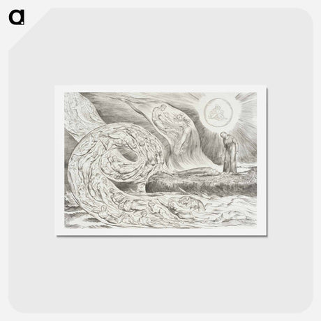 アートポストカード-The Circle of the Lustful: Paolo and Francesca - ウィリアム ブレイク Postcard.