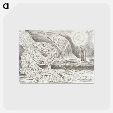 アートポストカード-The Circle of the Lustful: Paolo and Francesca - ウィリアム ブレイク Postcard.