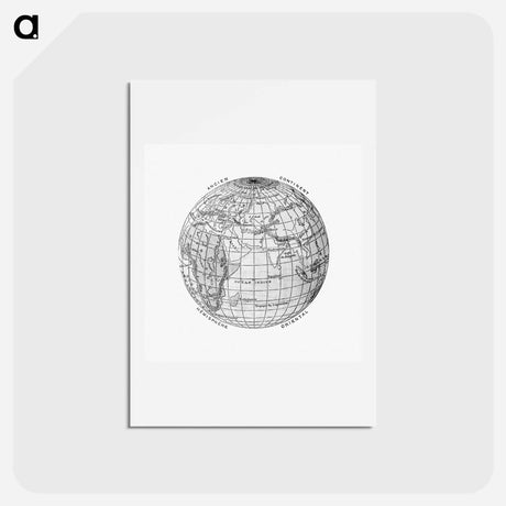 アートポストカード-World atlas from The Practical Teaching of Geography - アンティーク地図 Postcard.