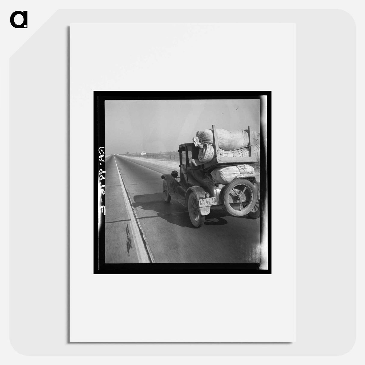 Drought refugees' cars on US Highway 99 between Bakersfield and Famoso, California - Dorothea Lange Poster.