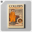 アートパネル-Woman and a vintage car print in high resolution by Edward Penfield. - エドワード ペンフィールド Canvas.