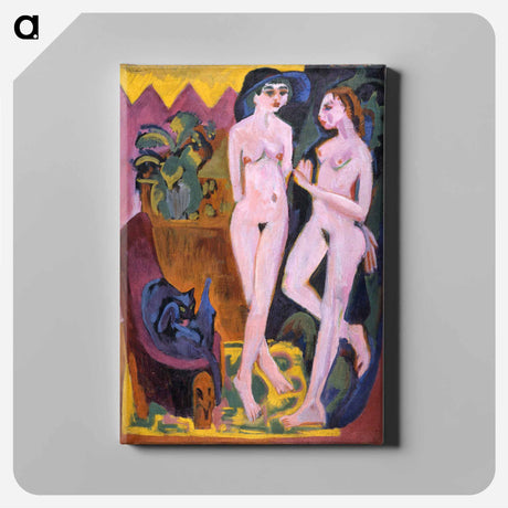 アートパネル-Two Nudes in a Room - エルンスト ルートヴィヒ キルヒナー Canvas.