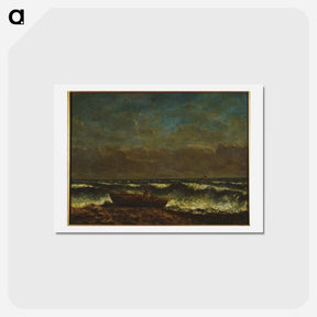 アートポストカード-Stormy Sea (The Wave) - ギュスターヴ クールベ Postcard.