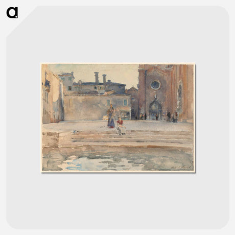 アートポストカード-Campo dei Frari, Venice - ジョン シンガー サージェント Postcard.
