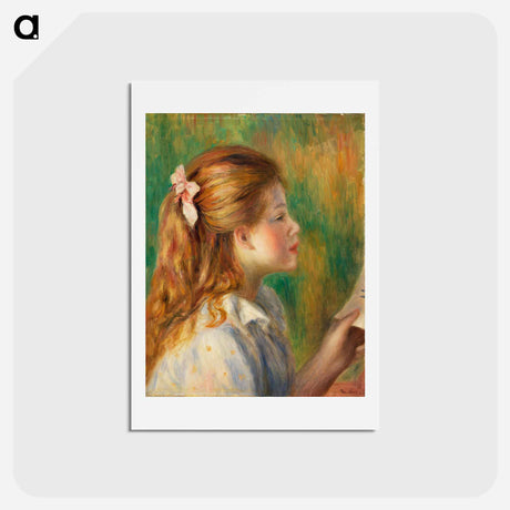 アートポストカード-Reading (La Lecture) - ピエール オーギュスト ルノワール Postcard.