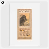 Kalenderblad november met kraai - テオ ヴァン ホイテマ Poster.
