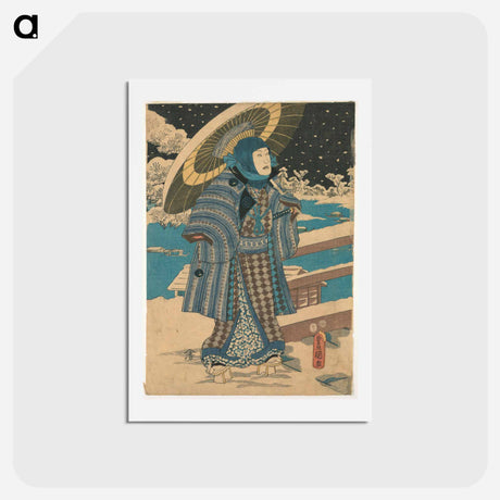 アートポストカード-Man with a Parasol
 - 歌川 国貞 Postcard.
