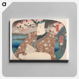 Acteur met waaier onder kersenbloesem - 歌川 国芳 Canvas.