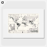 Annual Rainfall Distribution - アンティーク地図 Poster.
