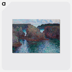 アートポストカード-Rocks at Port-Goulphar, Belle-Île - クロード モネ Postcard.