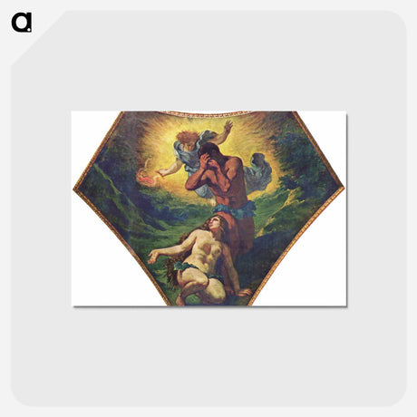 アートポストカード-Adam and Eve - ウジェーヌ ドラクロワ Postcard.