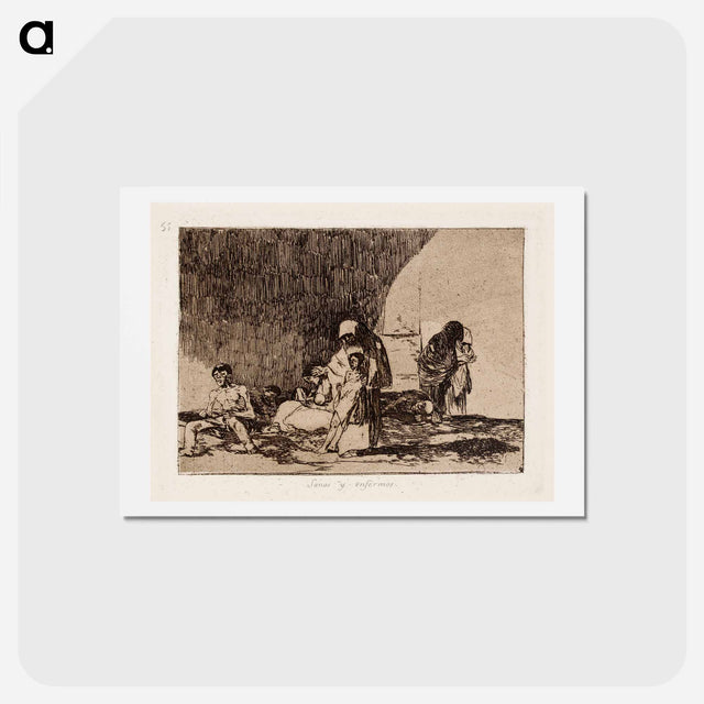 アートポストカード-Sairaat ja terveet (sanos y enfermos) - フランシスコ デ ゴヤ Postcard.