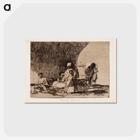 アートポストカード-Sairaat ja terveet (sanos y enfermos) - フランシスコ デ ゴヤ Postcard.