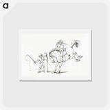 アートポストカード-Taming a horse - ジャン ベルナール Postcard.