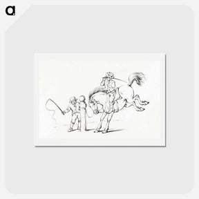 アートポストカード-Taming a horse - ジャン ベルナール Postcard.