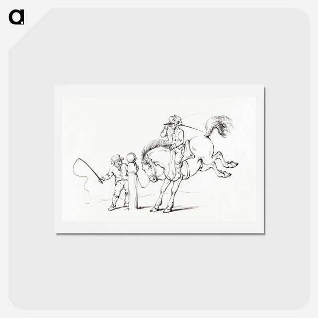 アートポストカード-Taming a horse - ジャン ベルナール Postcard.
