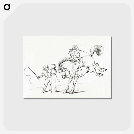 アートポストカード-Taming a horse - ジャン ベルナール Postcard.