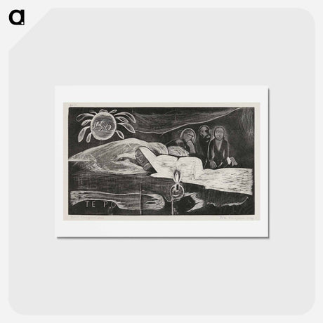 アートポストカード-Te po (The Night) - ポール ゴーギャン Postcard.