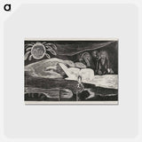アートポストカード-Te po (The Night) - ポール ゴーギャン Postcard.