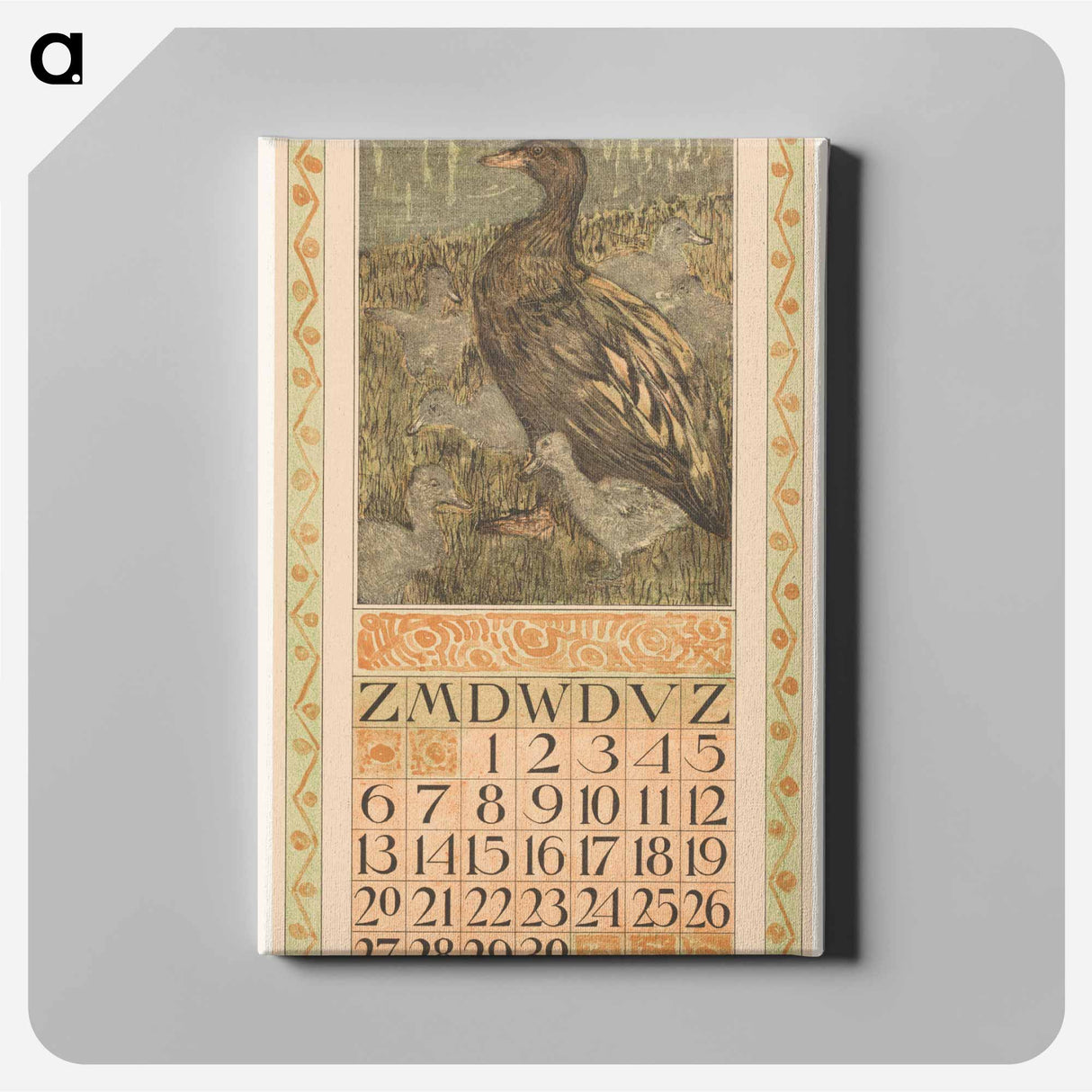 Kalenderblad juni met eend met kuikens - テオ ヴァン ホイテマ Canvas.