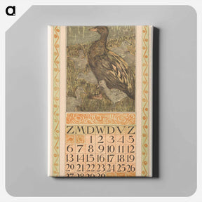 アートパネル-Kalenderblad juni met eend met kuikens - テオ ヴァン ホイテマ Canvas.