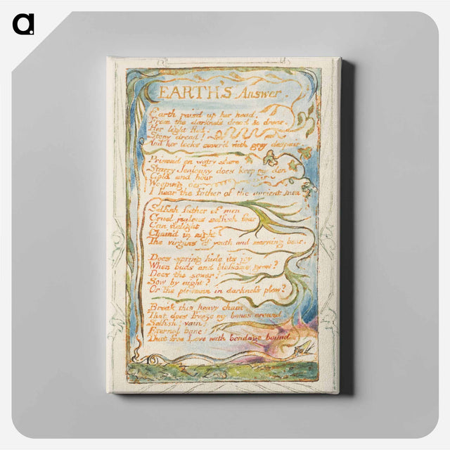 アートパネル-Songs of Innocence and of Experience: Earth's Answer - ウィリアム ブレイク Canvas.