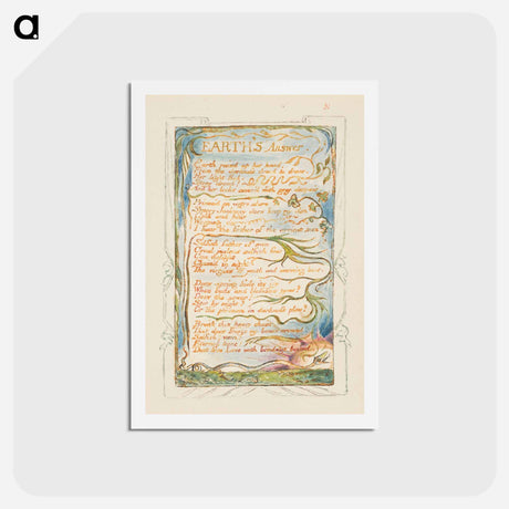 アートポストカード-Songs of Innocence and of Experience: Earth's Answer - ウィリアム ブレイク Postcard.