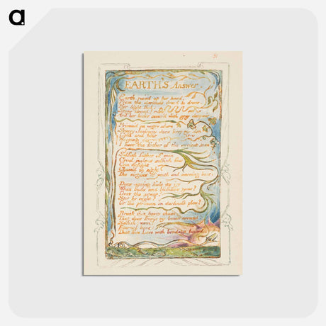 アートポストカード-Songs of Innocence and of Experience: Earth's Answer - ウィリアム ブレイク Postcard.
