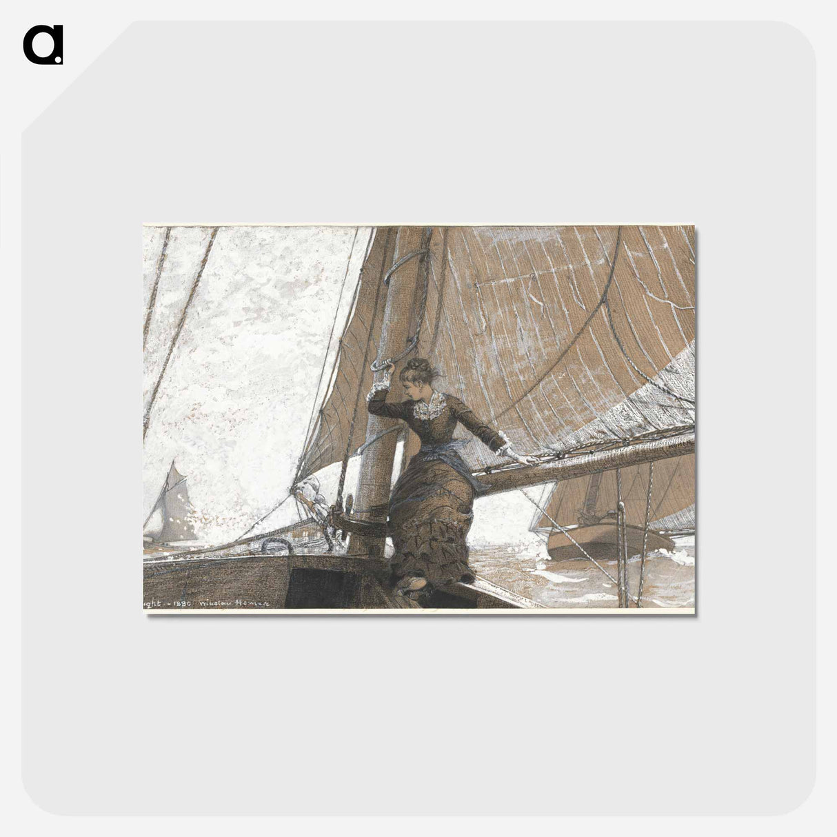 アートポストカード-Yachting Girl - ウィンスロー ホーマー Postcard.