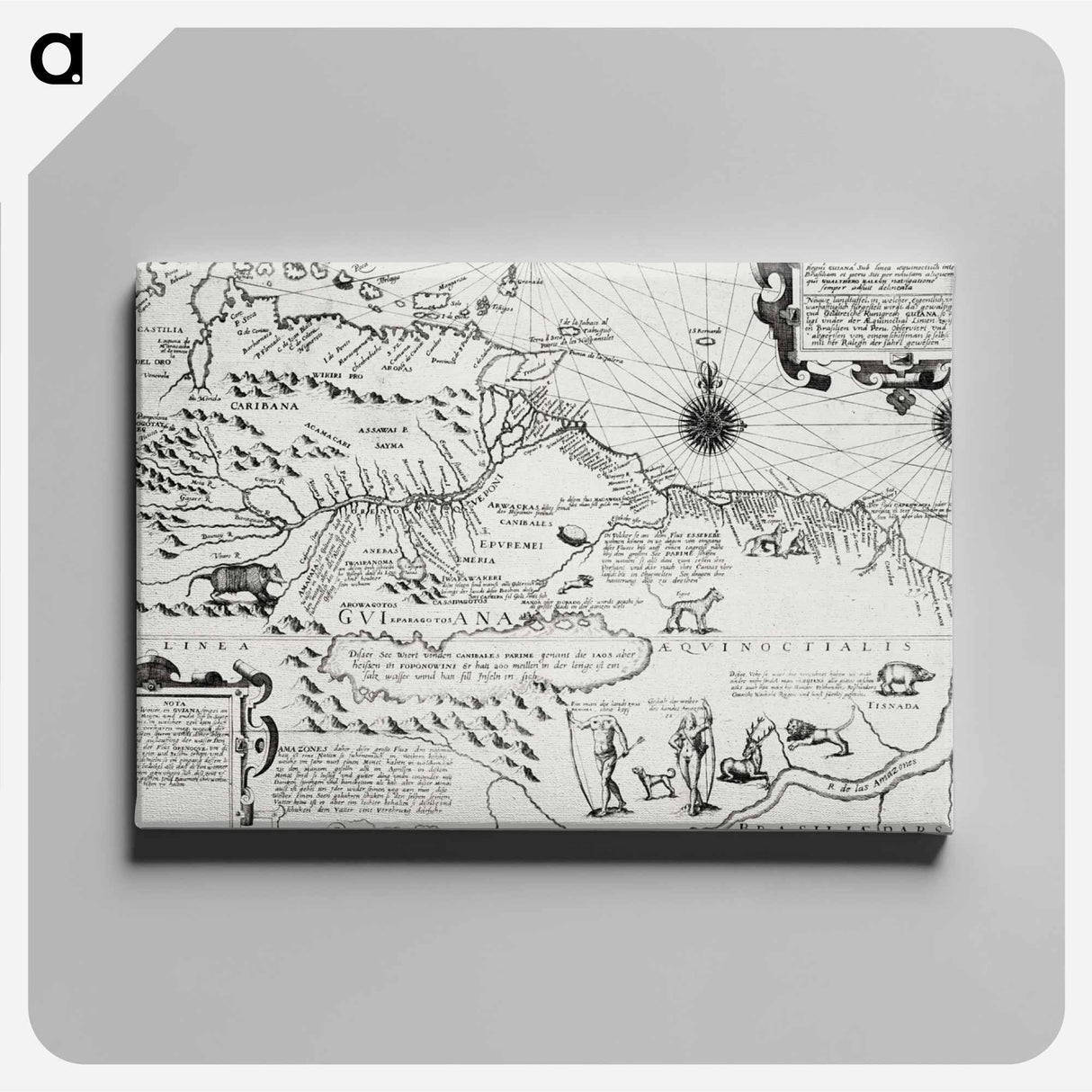 America map from Grand voyages - アンティーク地図 Canvas.