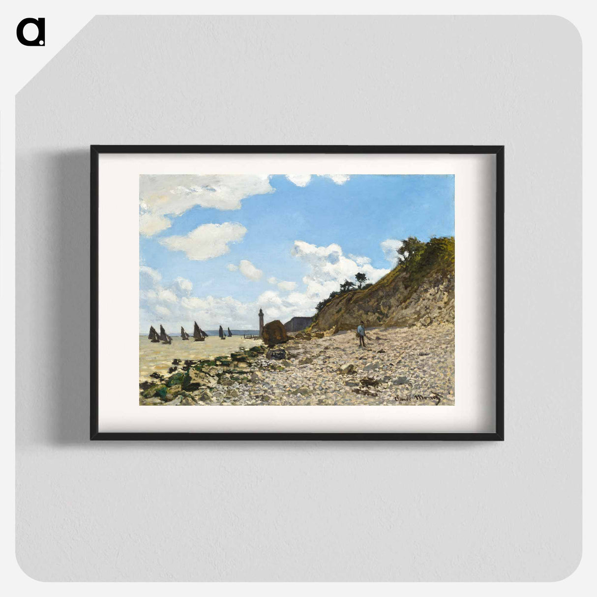 The Beach at Honfleur - クロード モネ Poster.