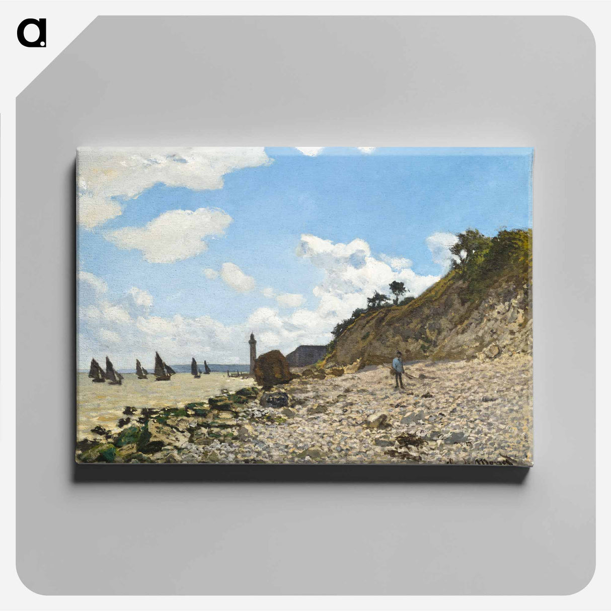 The Beach at Honfleur - クロード モネ Canvas.