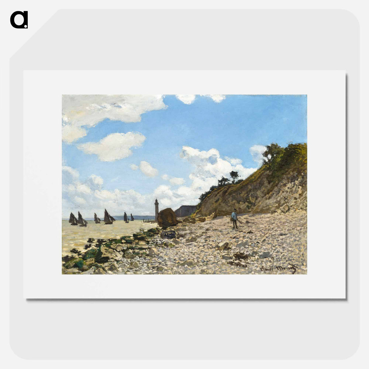 The Beach at Honfleur - クロード モネ Poster.